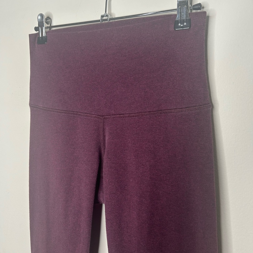 Lululemon Wunder Under Pant Cotton Roll Down Heathered Bordeaux Drama Red size 4 - Picture 7 of 10